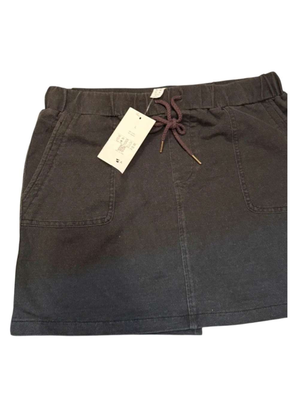 Halara Black Drawstring Mini Skirt Size L